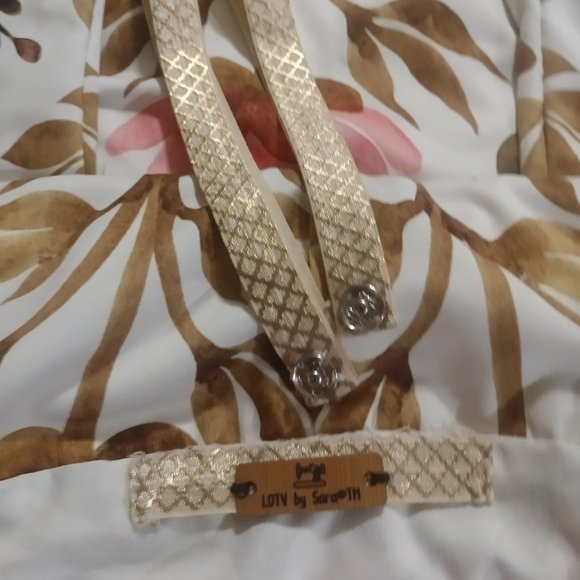 Off Shoulder Semi Formal Floral Lycra Midi Dress - Picture 5 of 7